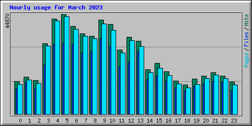Hourly usage for March 2023