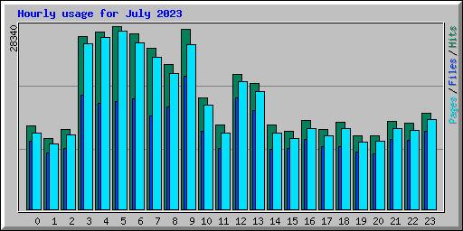 Hourly usage for July 2023